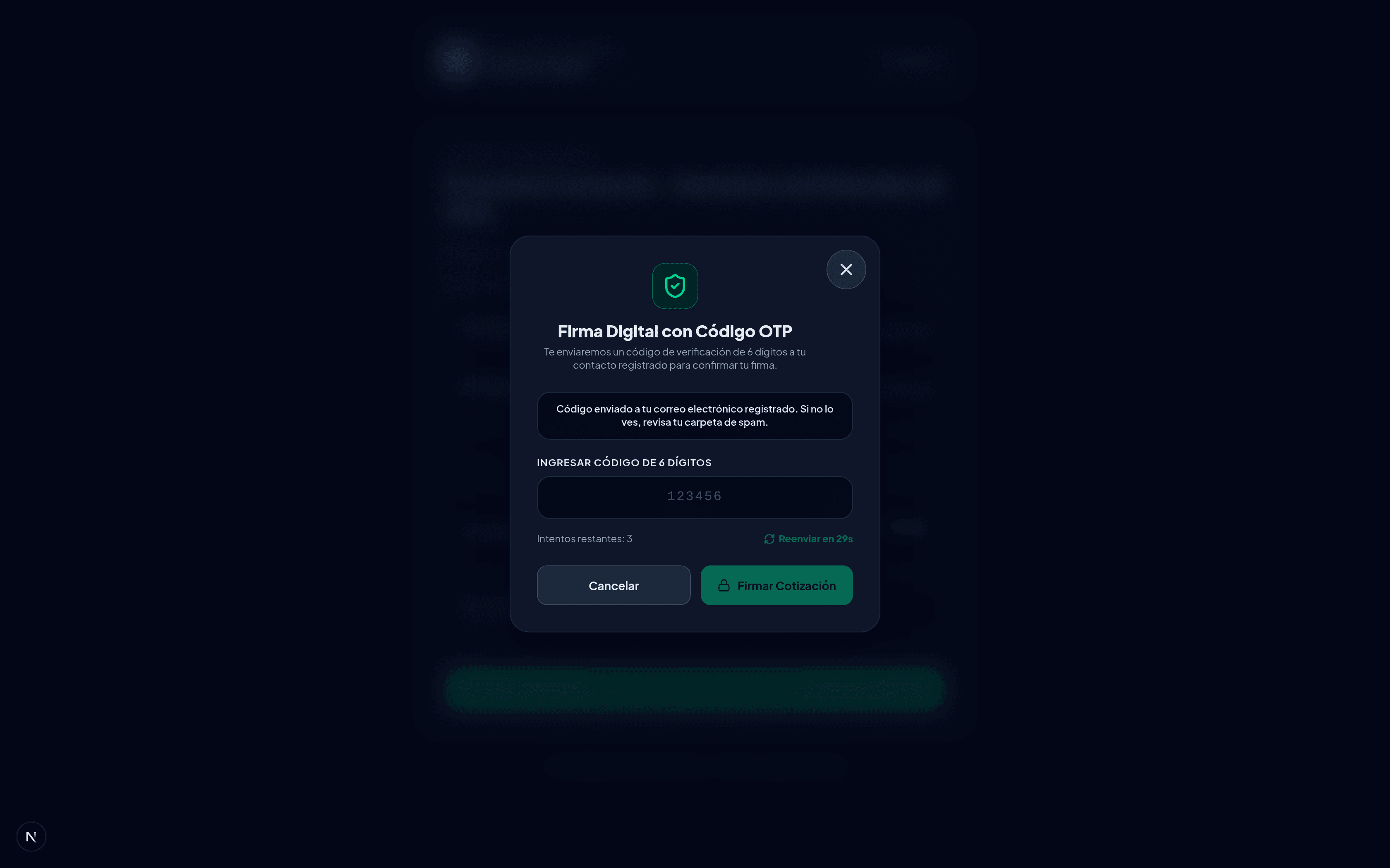 Aprobación de Cotización vía OTP y Portal SPEI